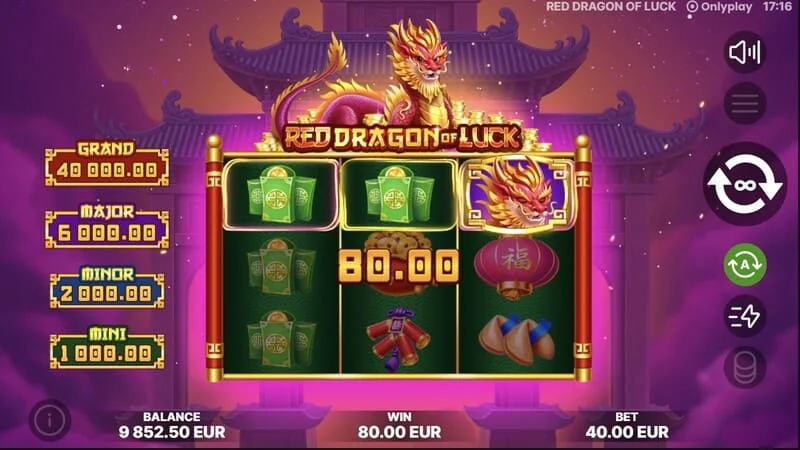 Red Dragon of Luck - appearance of symbols with denominations in the base game